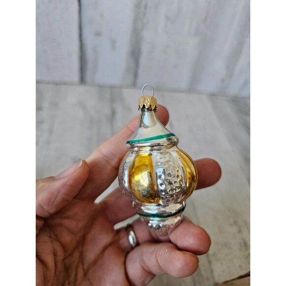 Vintage glass cupcake Church chapel Bell mini ornament set Xmas tree - Picture 7 of 11